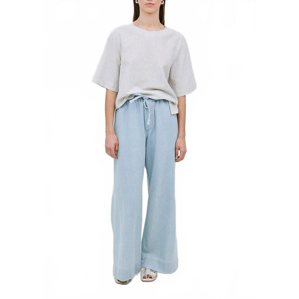 NEW YERSE denim trousers in chambray